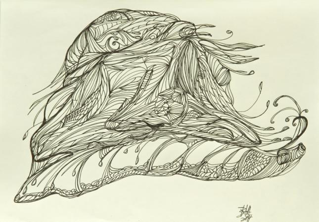 Giant Snail,  8x10, $125.00 unframed