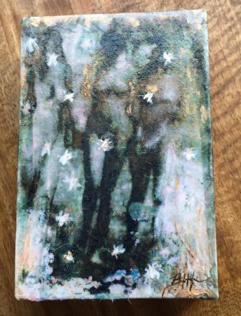 The Three Muses, 4"x6", Mixed Media, 325.00