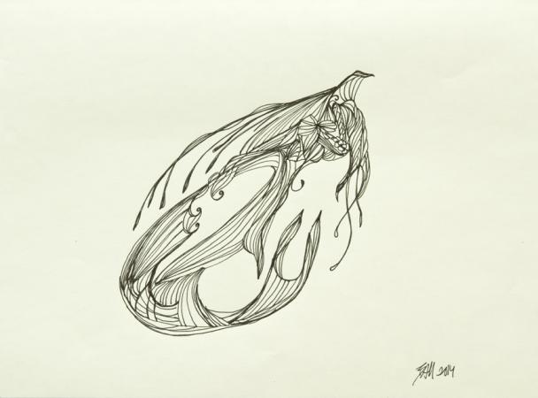 Whale and Phoenix,  8x10, $125.00 unframed